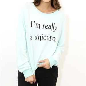 Wildfox I'm Really A Unicorn Baggy Beach Jumper